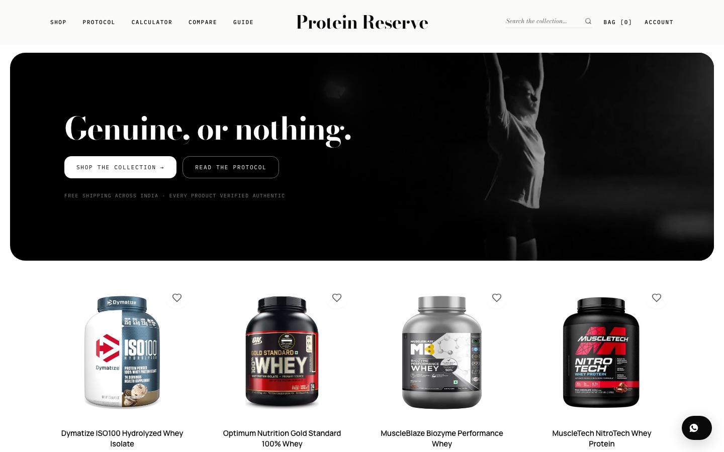 proteinreserve.in — pre-launch homepage